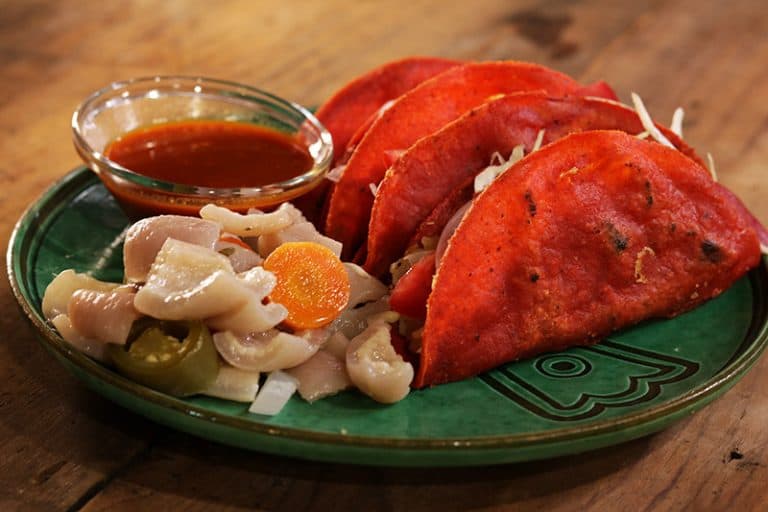 Tacos Rojos De Papa Con Cueritos Cocinar y Gozar